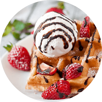 Goft z truskawami i bita smietana